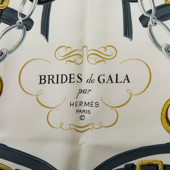 Hermes Carre 90 Brides De GALA Ceremonial Maitre D'oeuvre Light Blue Multicolor - Picture 3 of 4